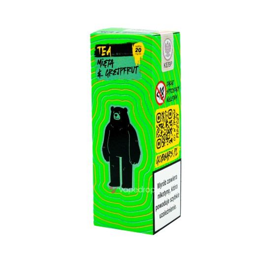 SALT TPD GO BEARS TEA 20MG 10ML - HERBATA MIĘTOWA Z GREJPFRUTEM