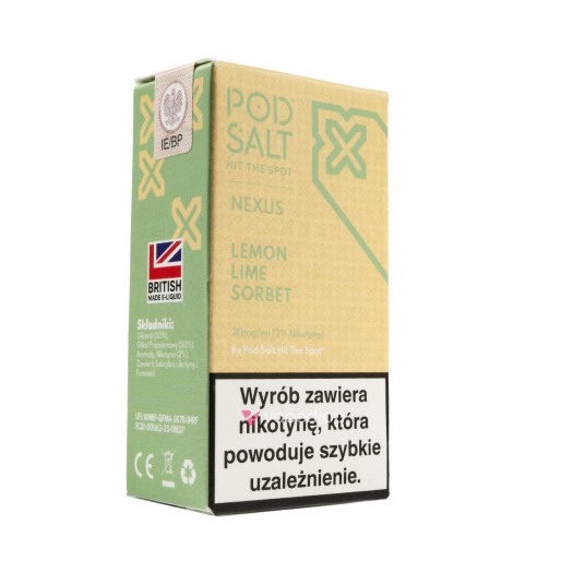 SALT TPD POD SALT NEXUS 20MG 10ML - LEMON LIME SORBET