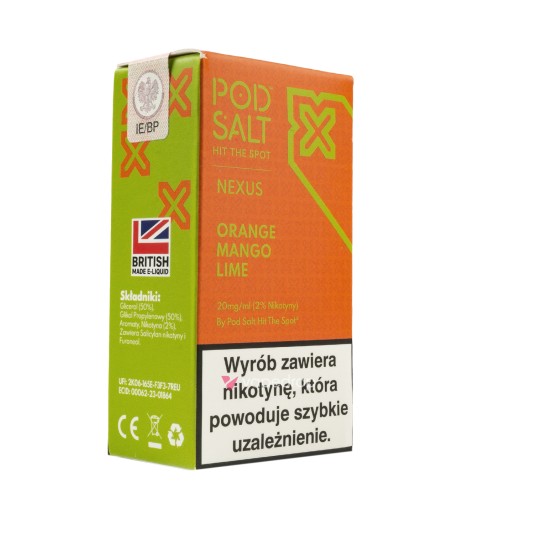 SALT TPD POD SALT NEXUS 20MG 10ML - ORANGE MANGO LIME