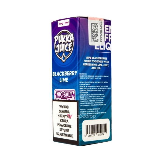SALT TPD PUKKA JUICE 10MG 10ML - BLACKBERRY LIME