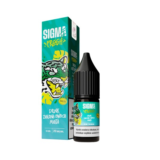 SALT TPD SIGMA FRESH SALTS 20MG 10ML - DRINK ZIELONE OWOCE MIĘTA