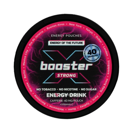 WORECZKI NIKOTYNOWE X-BOOSTER - 0MG - ENERGY DRINK 40MG - STRONG
