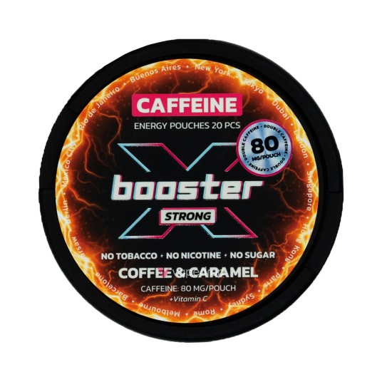 WORECZKI NIKOTYNOWE X-BOOSTER CAFFEINE - 0MG - COFFEE & CARMEL 80MG - STRONG