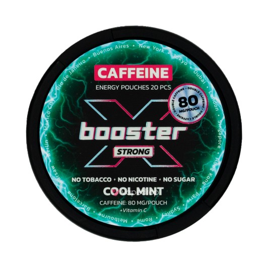 WORECZKI NIKOTYNOWE X-BOOSTER CAFFEINE - 0MG - COOL MINT 80MG - STRONG