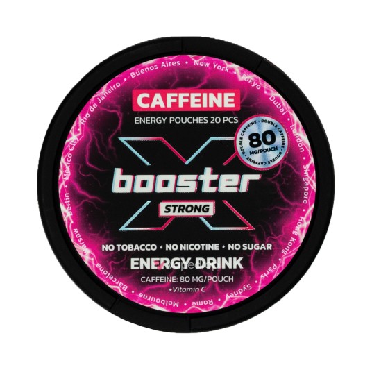 WORECZKI NIKOTYNOWE X-BOOSTER CAFFEINE - 0MG - ENERGY DRINK 80MG - STRONG