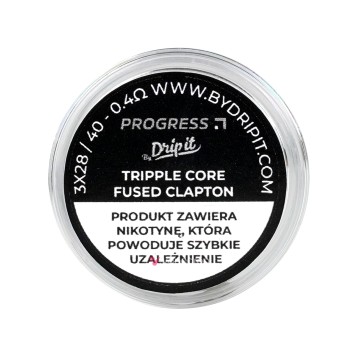 PREBIULT PROGRESS BY DRIP IT 3-CORE FUSED CLAPTON - 0.4 OHM