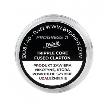 PREBUILT PROGRESS BY DRIP IT 3-CORE FUSED CLAPTON - 0.4 OHM