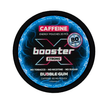 WORECZKI NIKOTYNOWE X-BOOSTER CAFFEINE - 0MG - BUBBLE GUM 80MG - STRONG