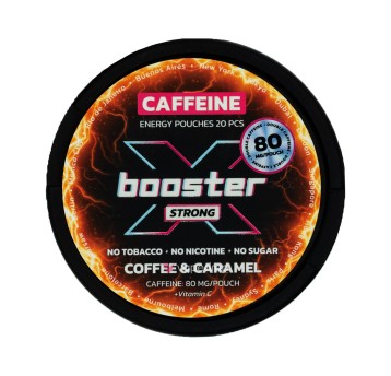 WORECZKI NIKOTYNOWE X-BOOSTER CAFFEINE - 0MG - COFFEE & CARMEL 80MG - STRONG